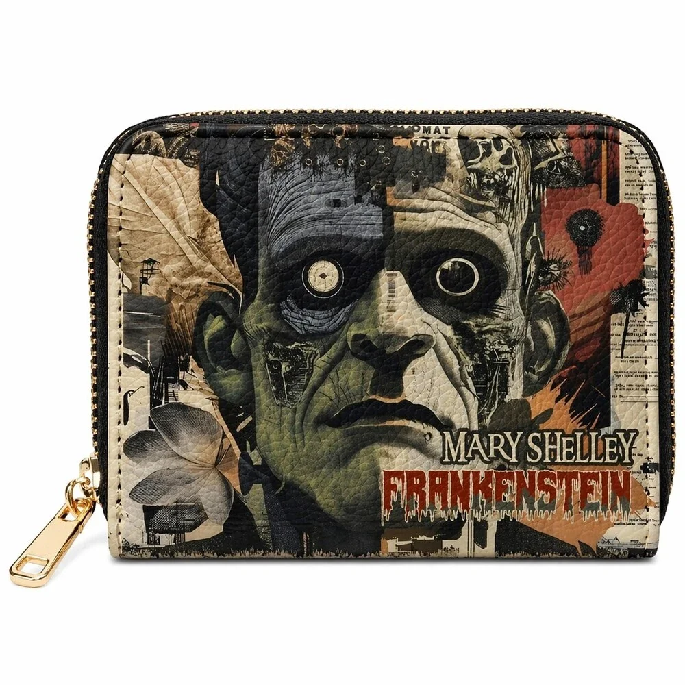 Frankenstein Old Parchment Mini Wallet Horror Goth Halloween New NWT